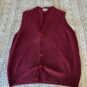 WinterSilks Sleeveless Silk Knit Vest in Deep Wine